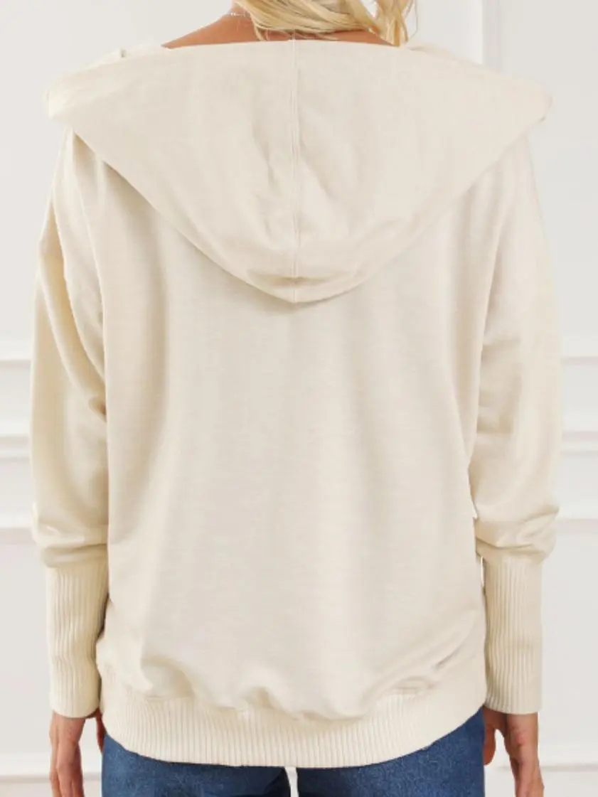 Classic Casual Simple Cream  Hoodie