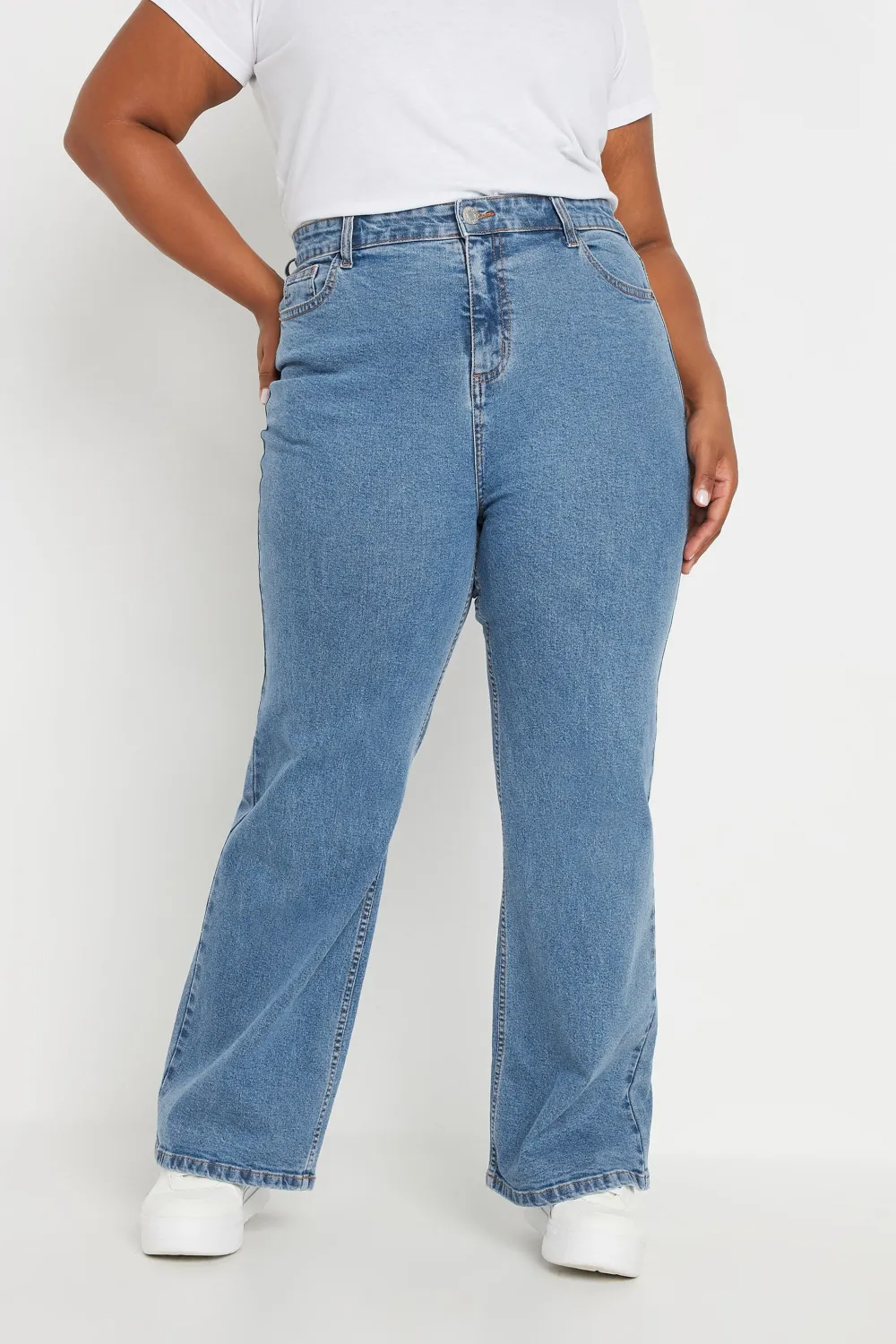 YOURS Curve Black Wide Leg Denim Jeans