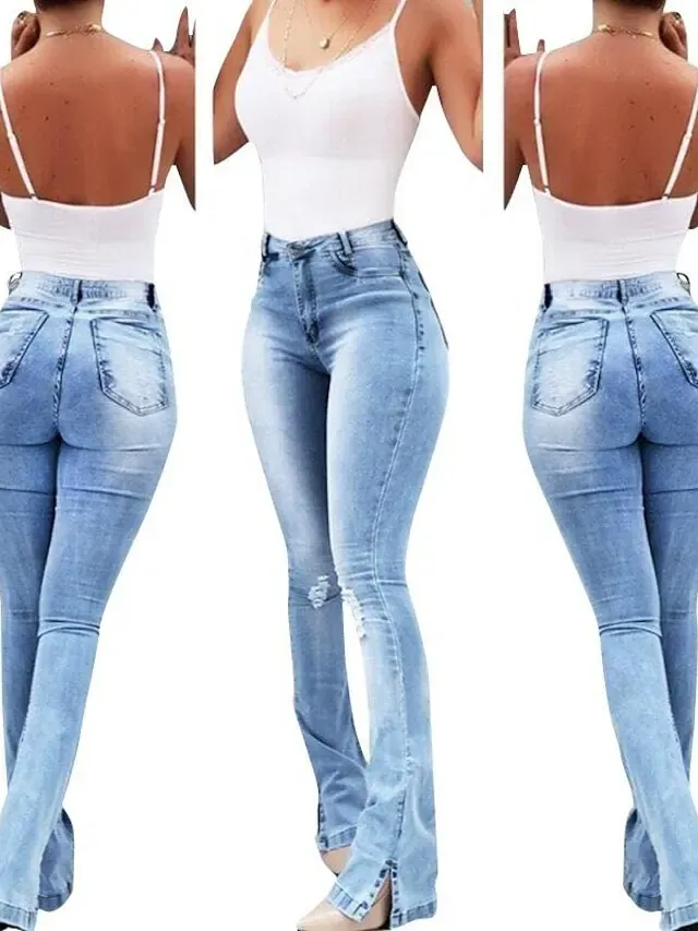 Women's Pants Trousers Denim Light