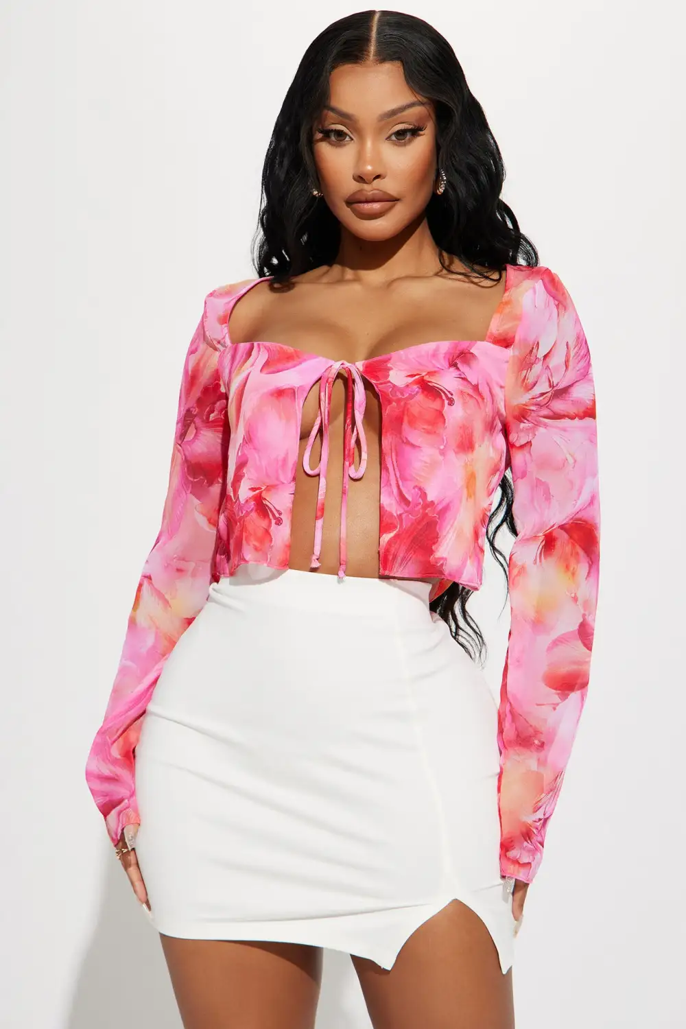 My Treat Floral Top - Pink/combo