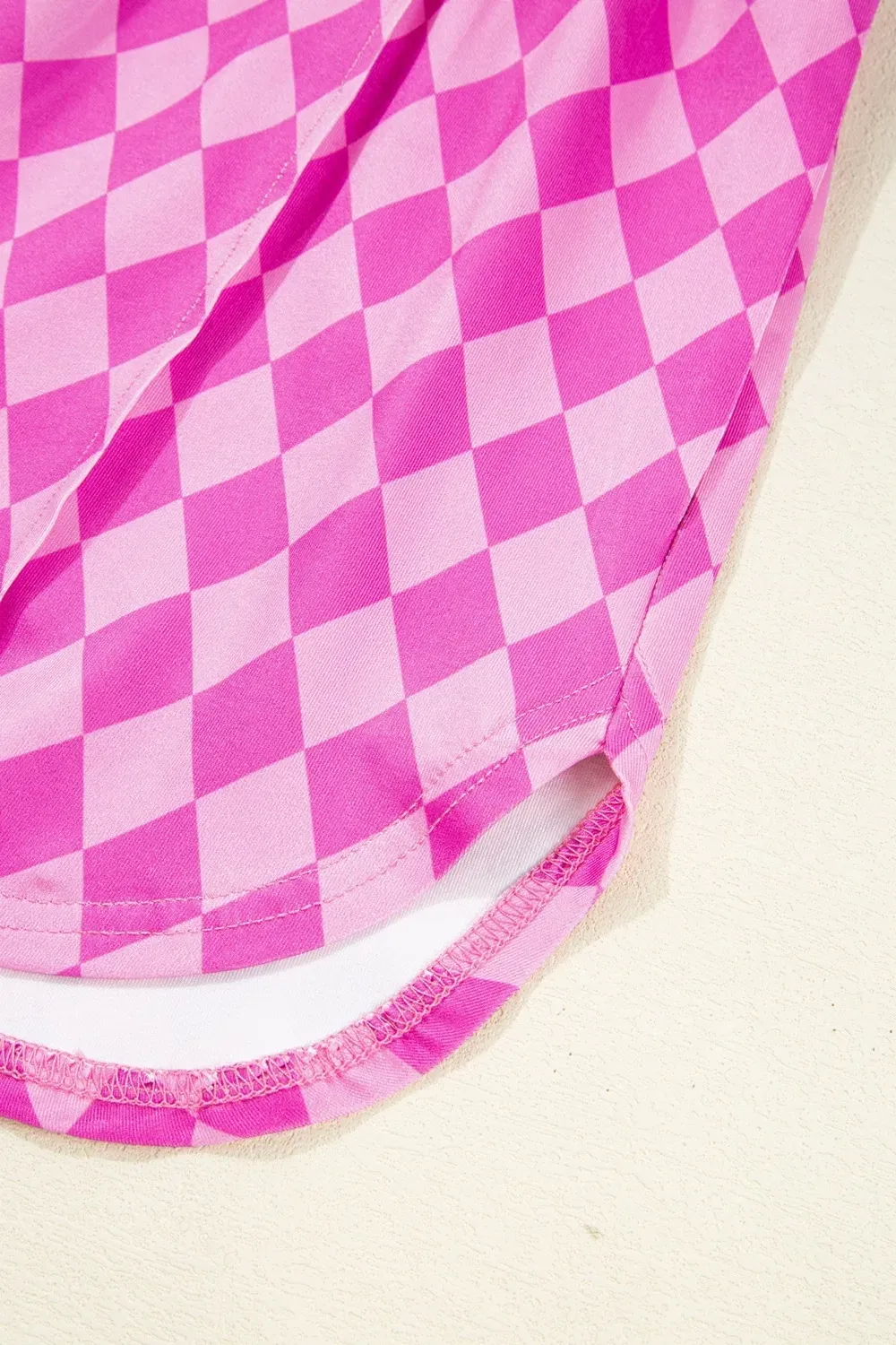 Personalized Loose Pink Plaid Hight Waist Shorts