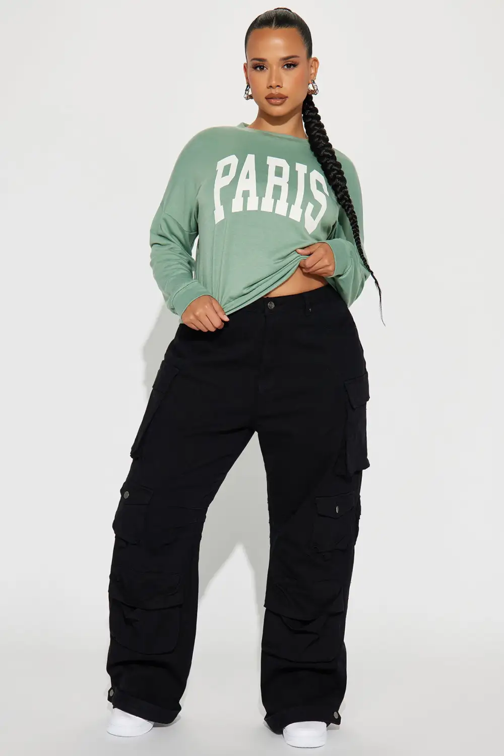 Flying To Paris Sweatshirt - Sage