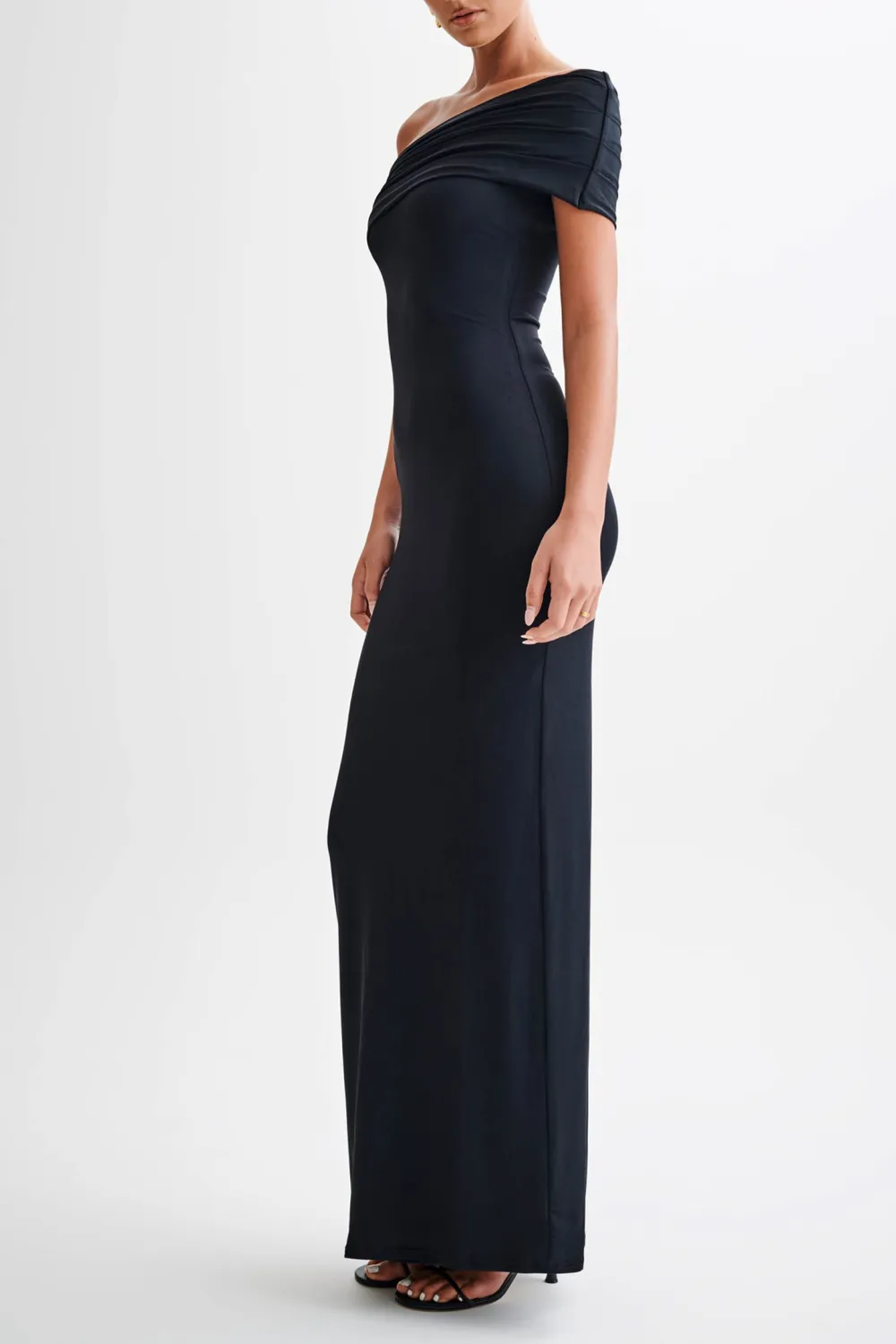Off Shoulder Slinky Maxi Dress
