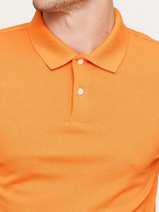 Men's Cotton Stylish Simple Russet Orange Polo Shirt
