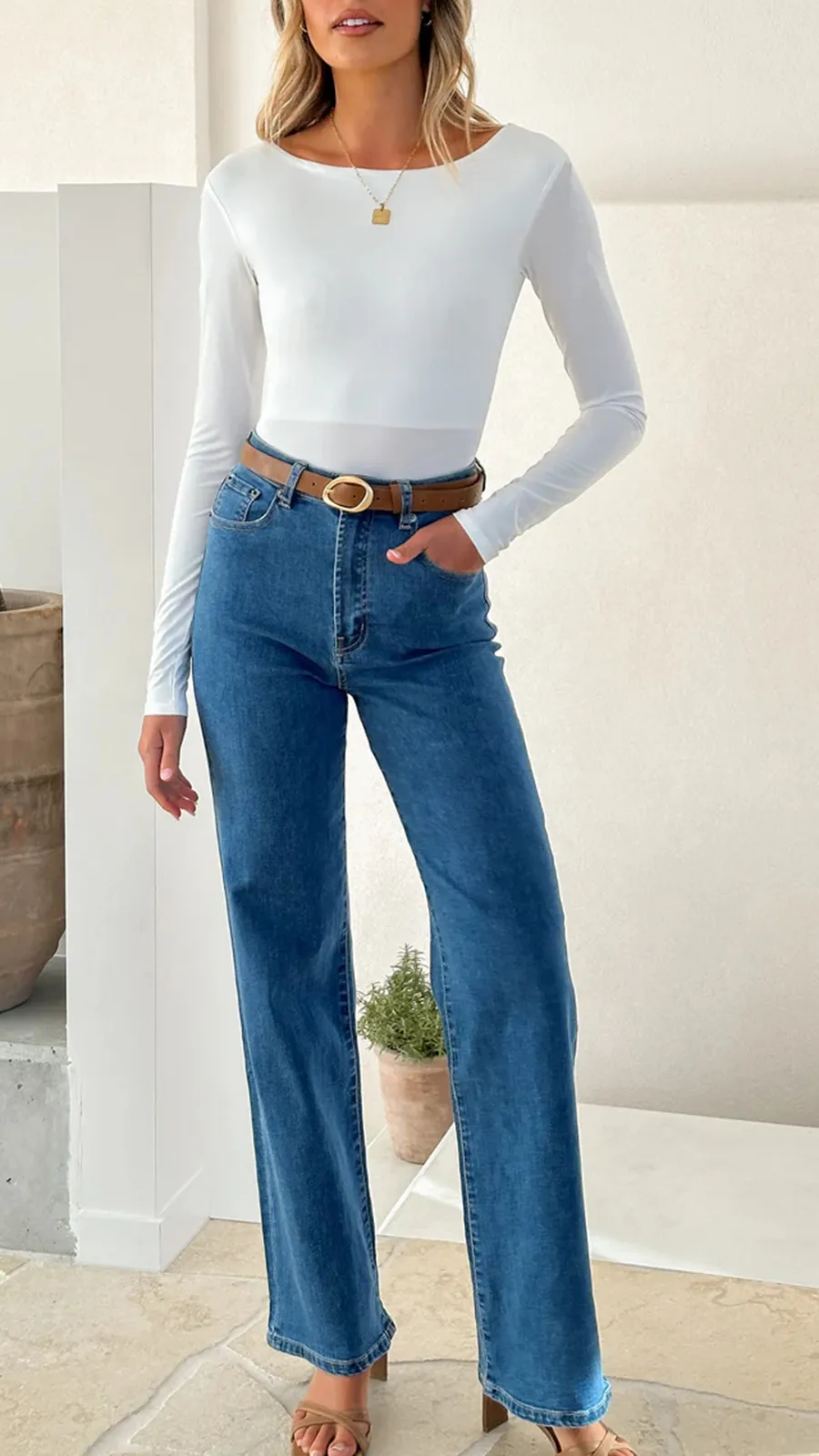 Stretchy Denim Material Jeans