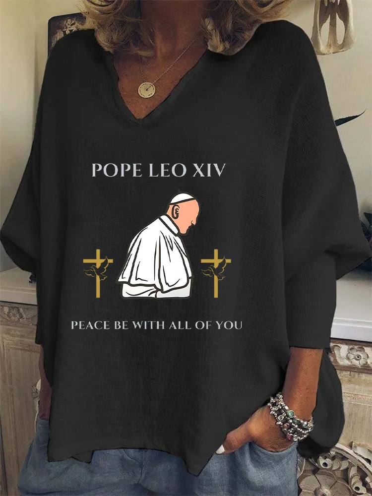 Women's Habemus Pope Leo Xiv Peace Be With All Of You Shirt