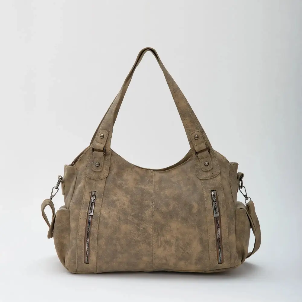 Pocket Front Leather Crossbody Bag