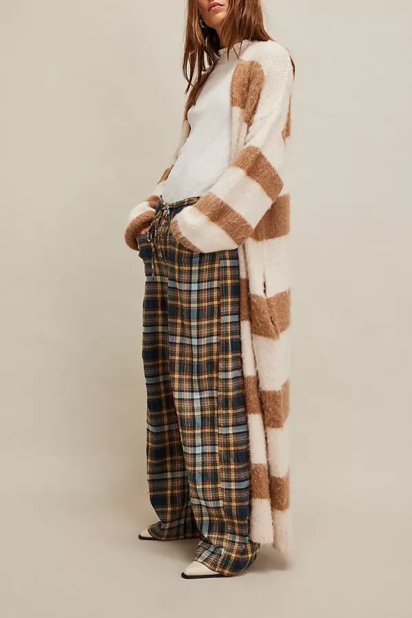 Plaid Wide Leg Pants