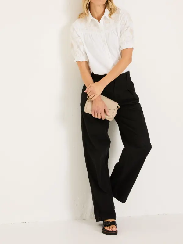 White Embroidered Short Sleeve Jersey Shirt