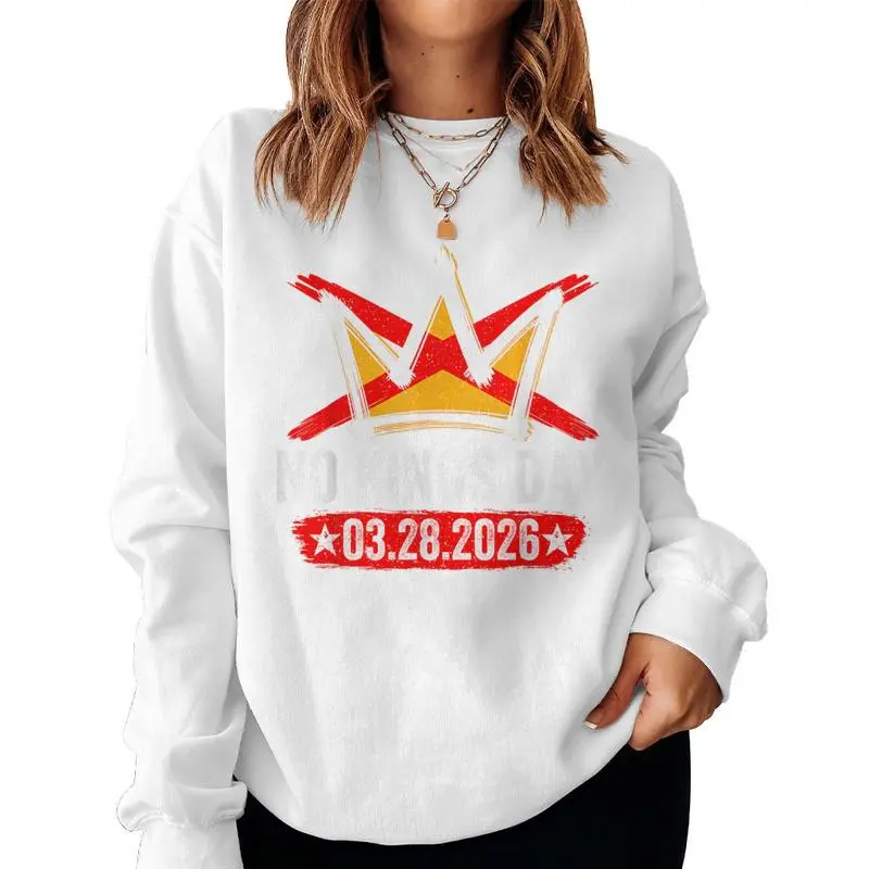 No Kings Day March 28  Retro Vintage Patriotic Women Women Sweatshirt