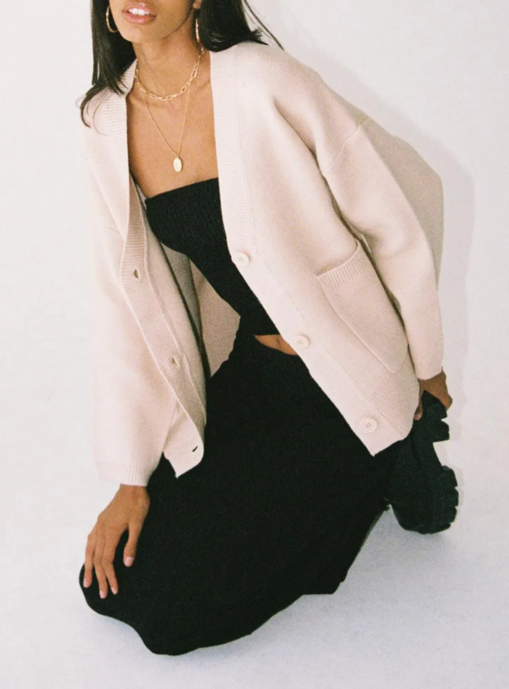 Drop shoulder Cardigan Cream