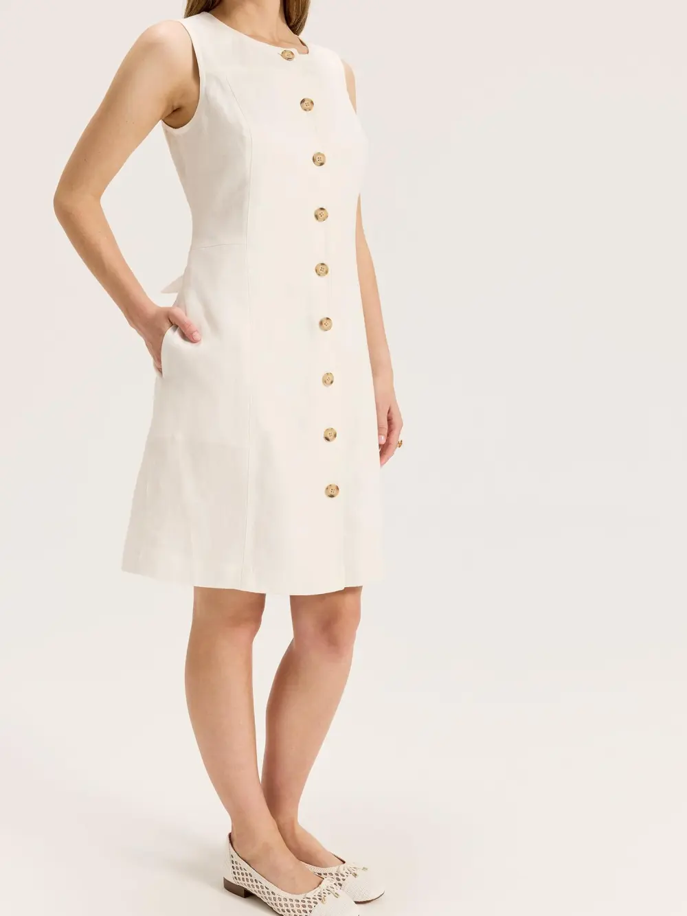 Cotton & Linen Sleeveless Mini Dress