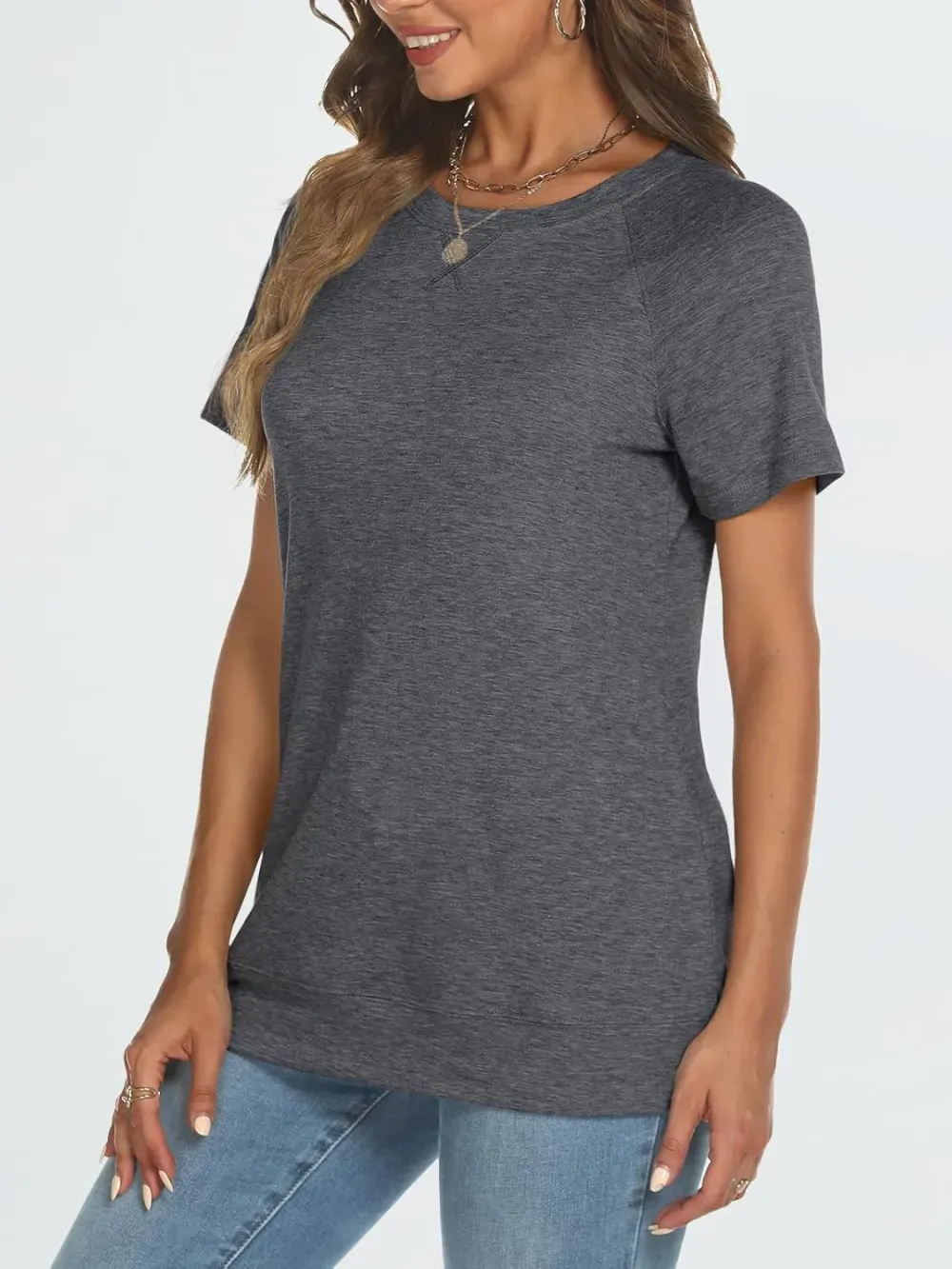 AUTOMET T Shirts Short Sleeve Crewneck Tees for Women Trendy Lightweight Soft Casual Summer Tops Clothes 2024