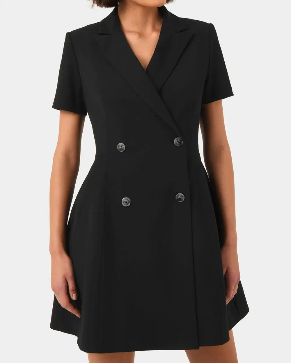 A-line Silhouette Suit Dress -Black