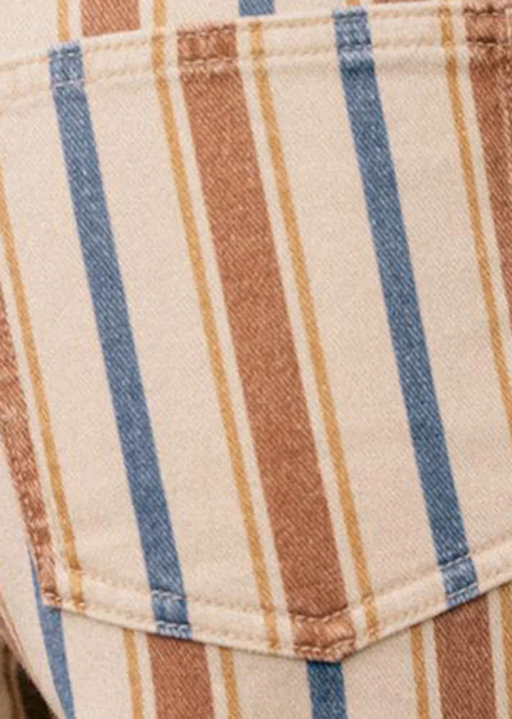 Striped Loose Flared Cropped Trousers