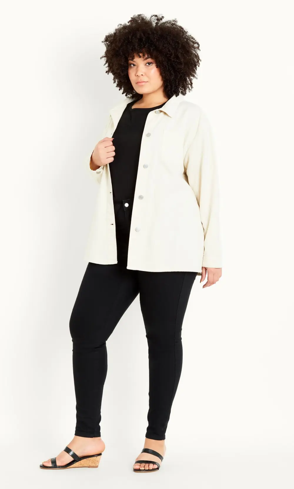 Evans White Denim Shacket