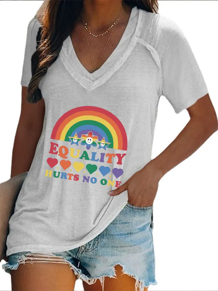 Women'S Equality Hurts No One V-Neck Short-Sleeved T-Shirt
