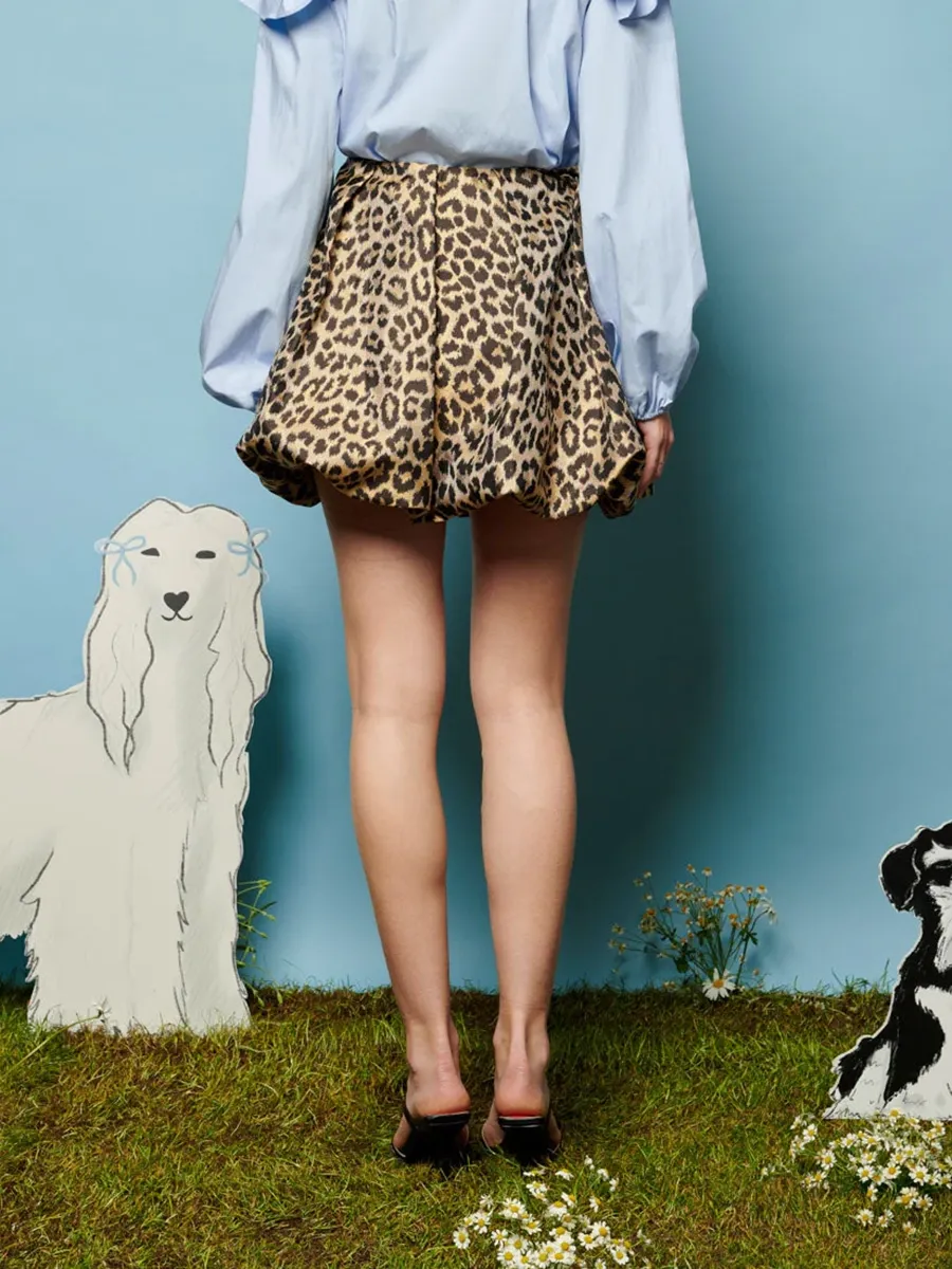 Comfortable Leopard Jacquard Skirt