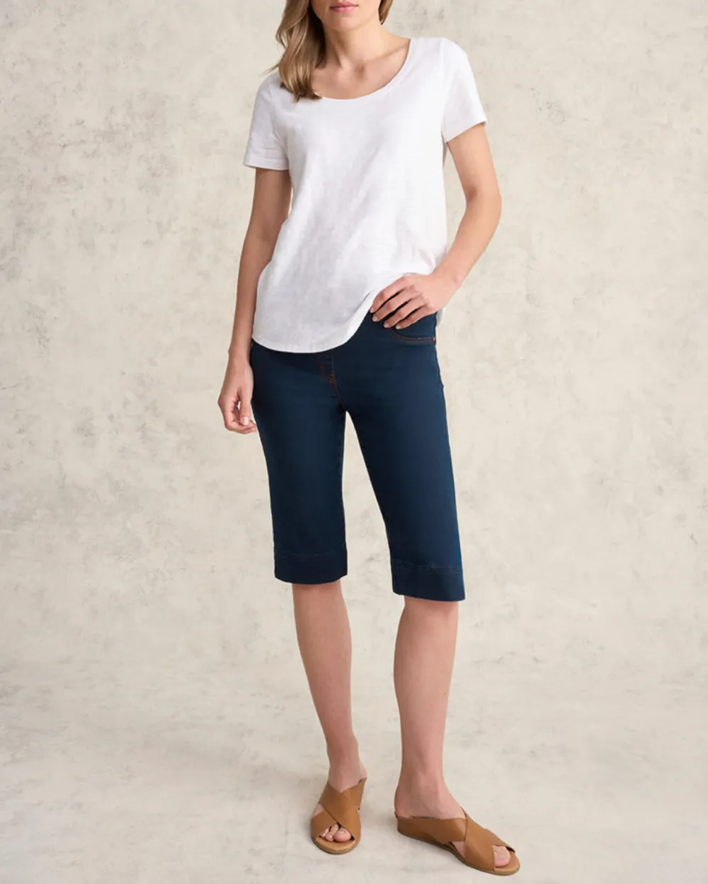 Denim Knee Length Shorts