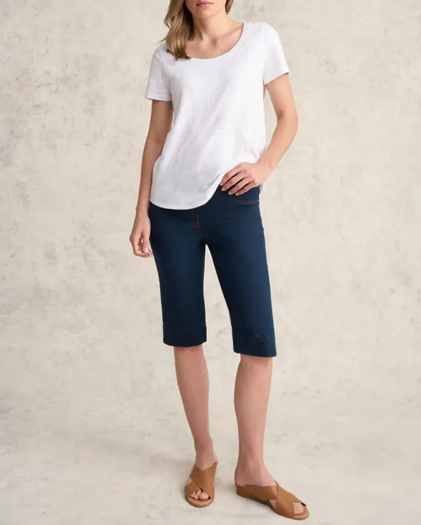 Denim Knee Length Shorts