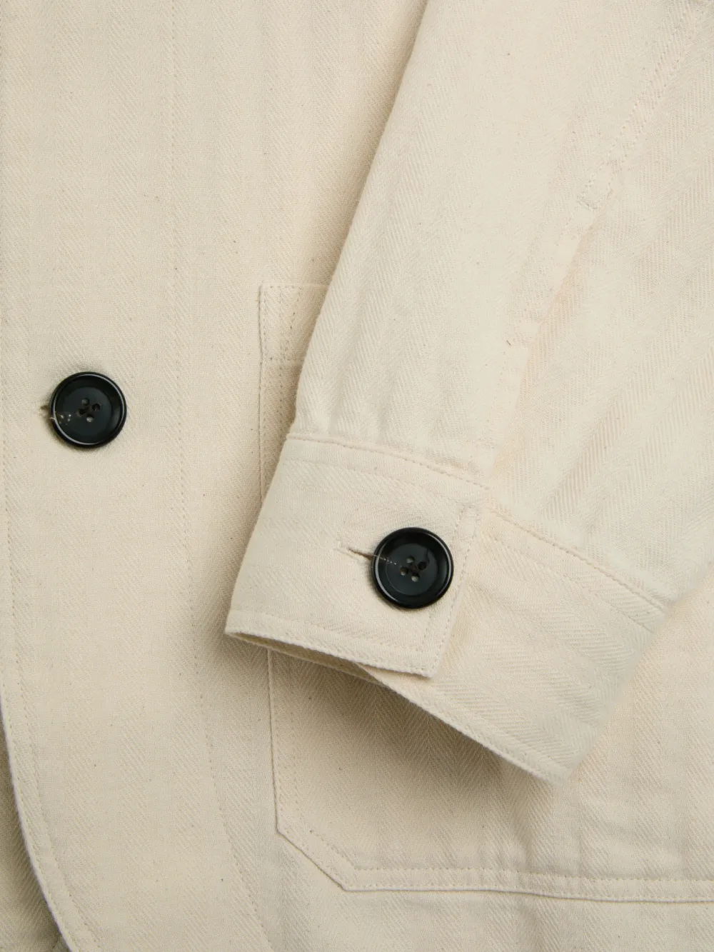 Ecru Casual Style Cotton Shirt Blazer