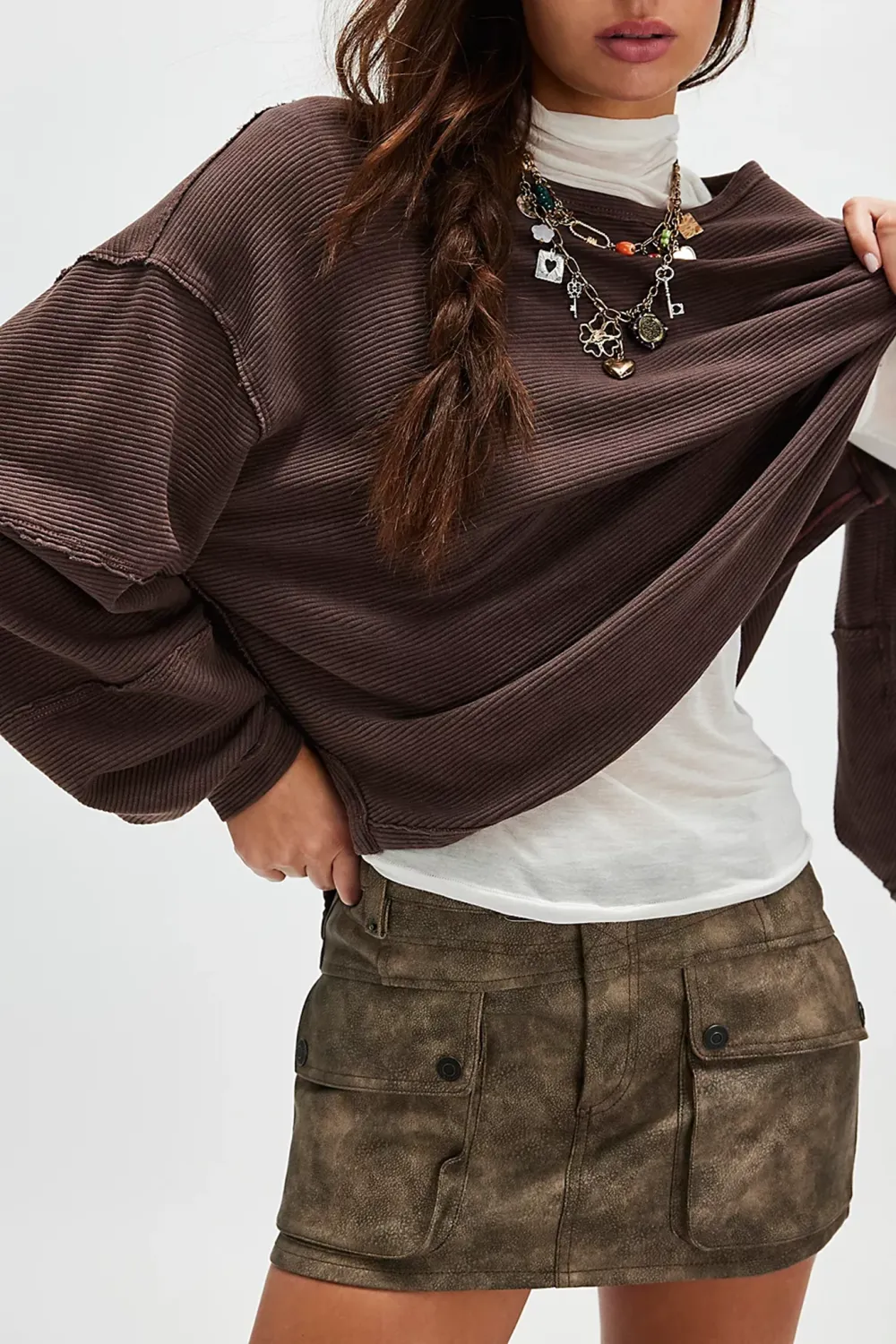 Faux Suede Mini Skirt