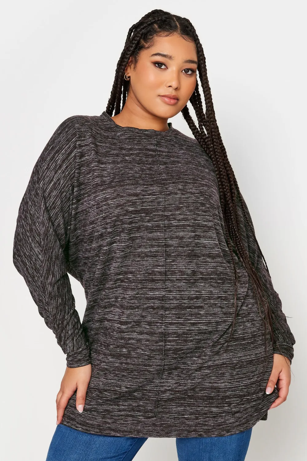 YOURS LUXURY Curve Grey Soft Touch Jumper