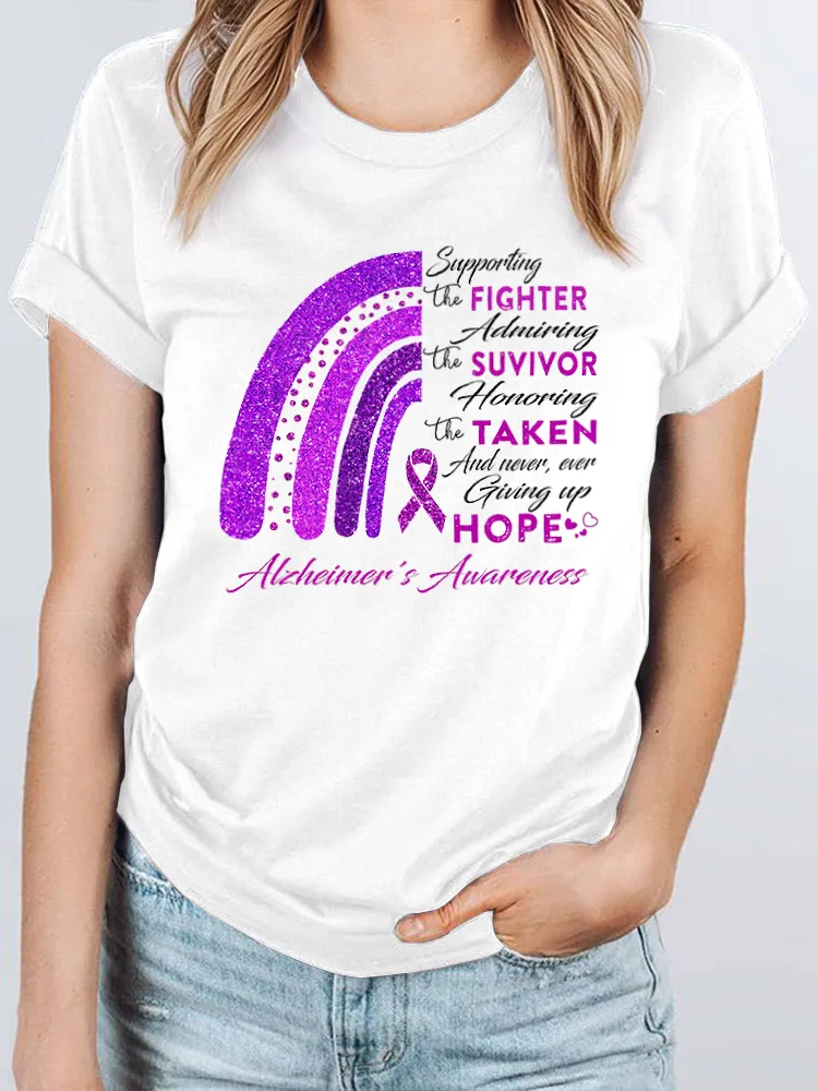 I Wear Purple For My Mom Dad  Alzheimer's T Shirt