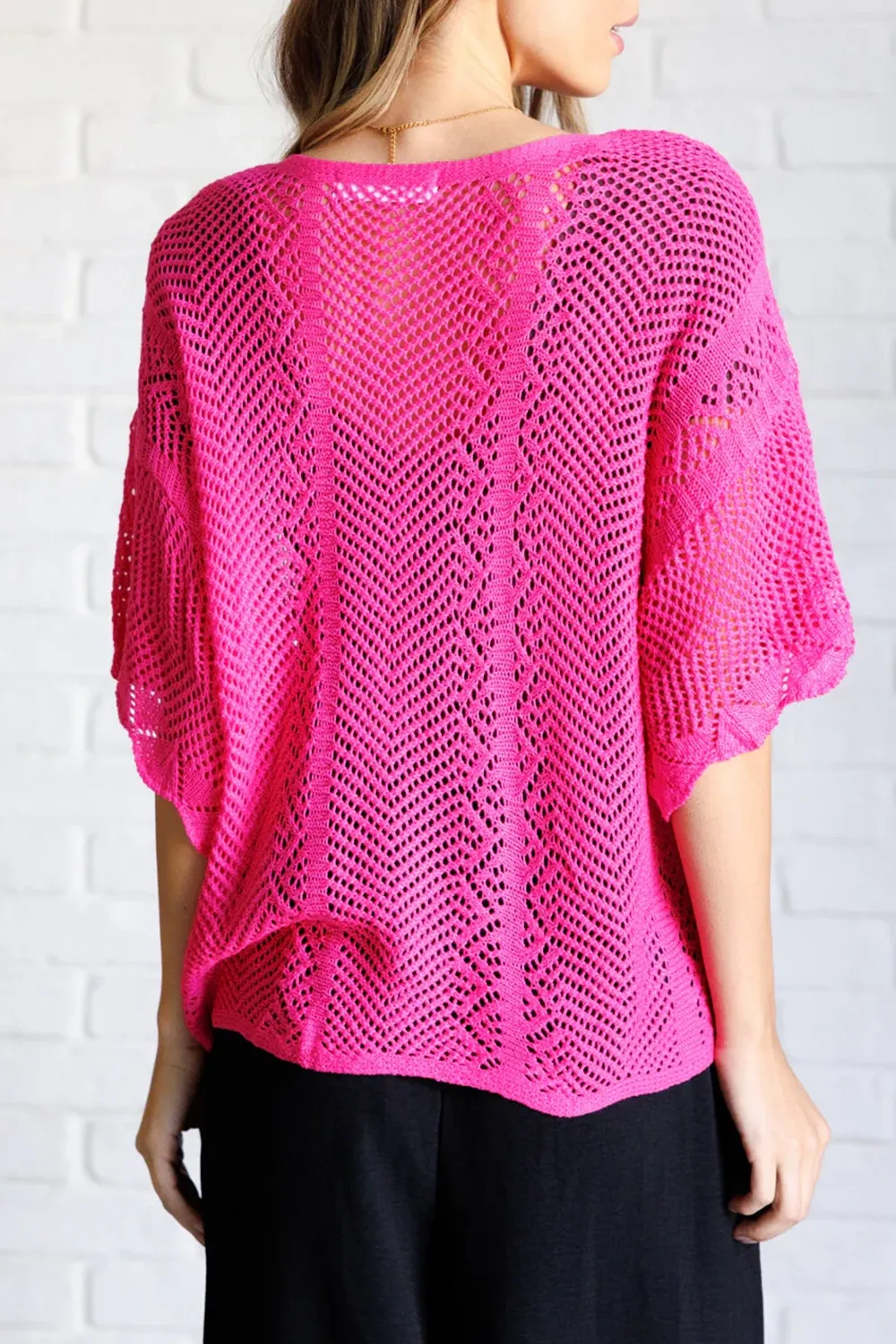 Classic Pink Simple Temperament Knitted Top