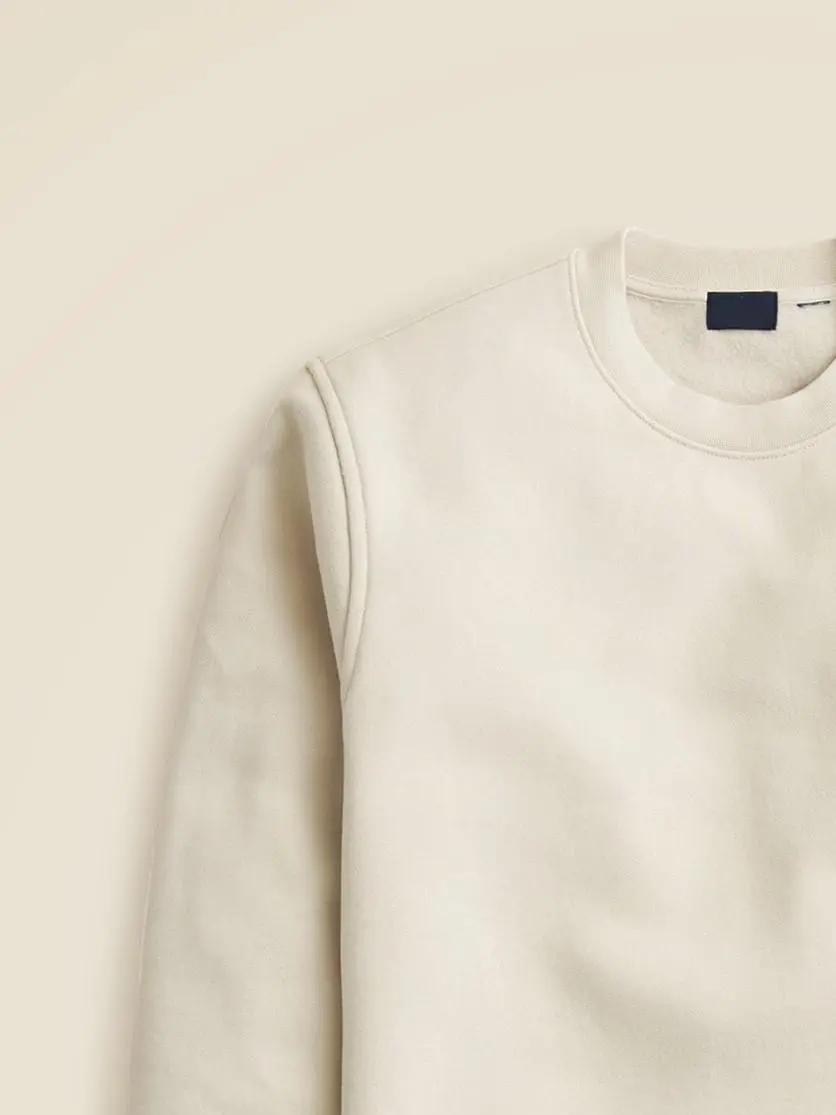 Cream Colored Crew Neck Sweatshirt