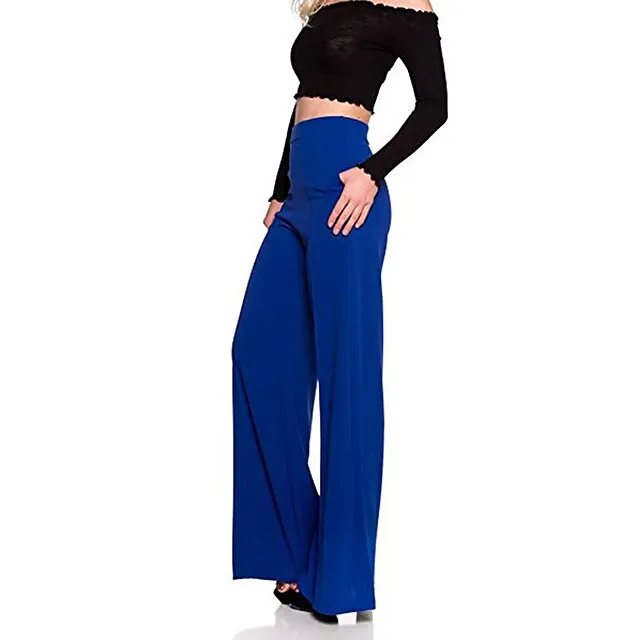 Women's Dress Wide Leg Pants Bootcut Flare Full Length Pocket Baggy Micro-elastic Mid Waist Streetwear Casual Casual Weekend Black White S M Summer Spring & Fall