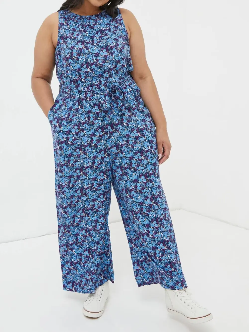 Purple Ink Floral Jumpsuit