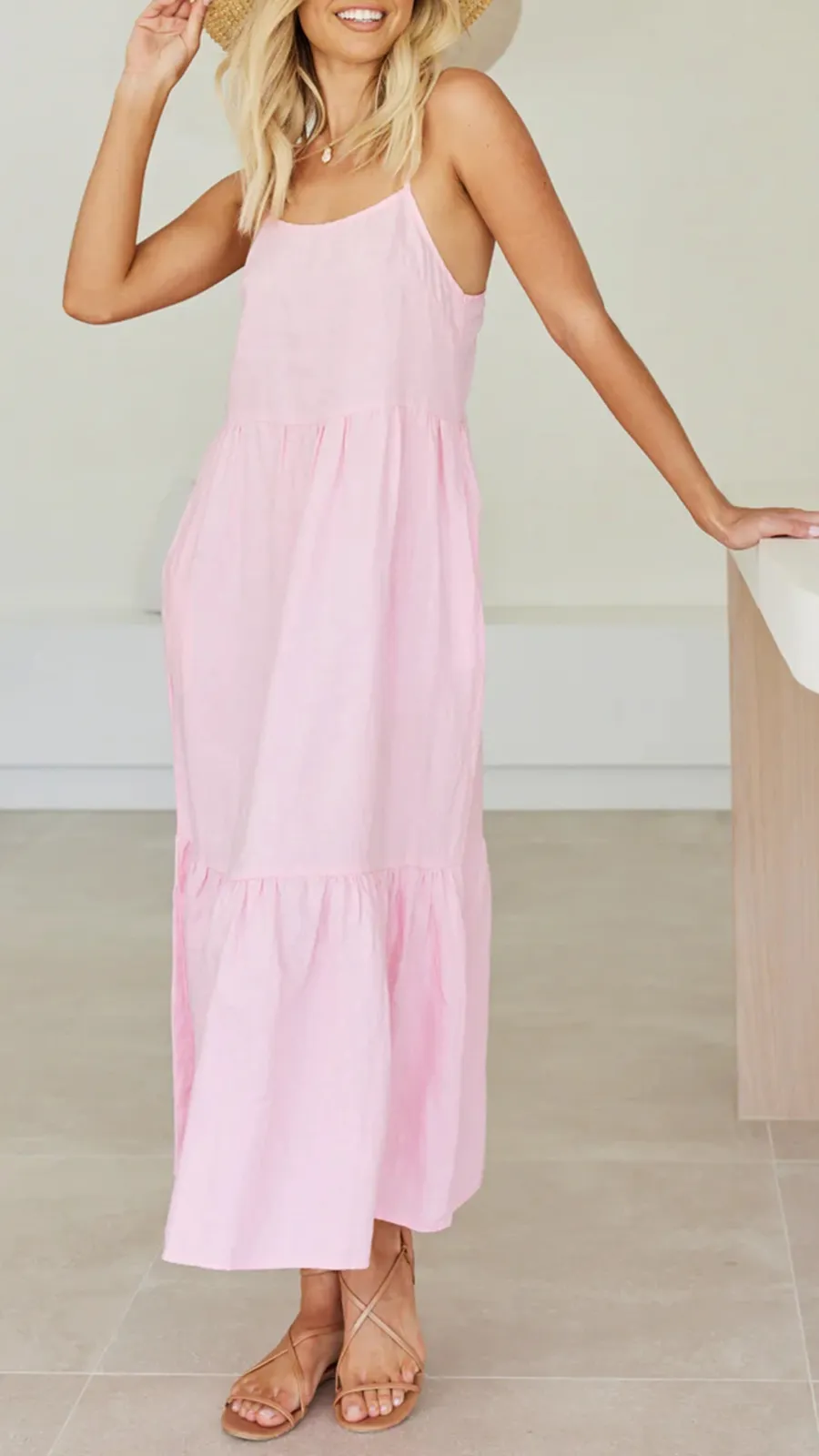 Loose Fluffy Long Suspender Dress