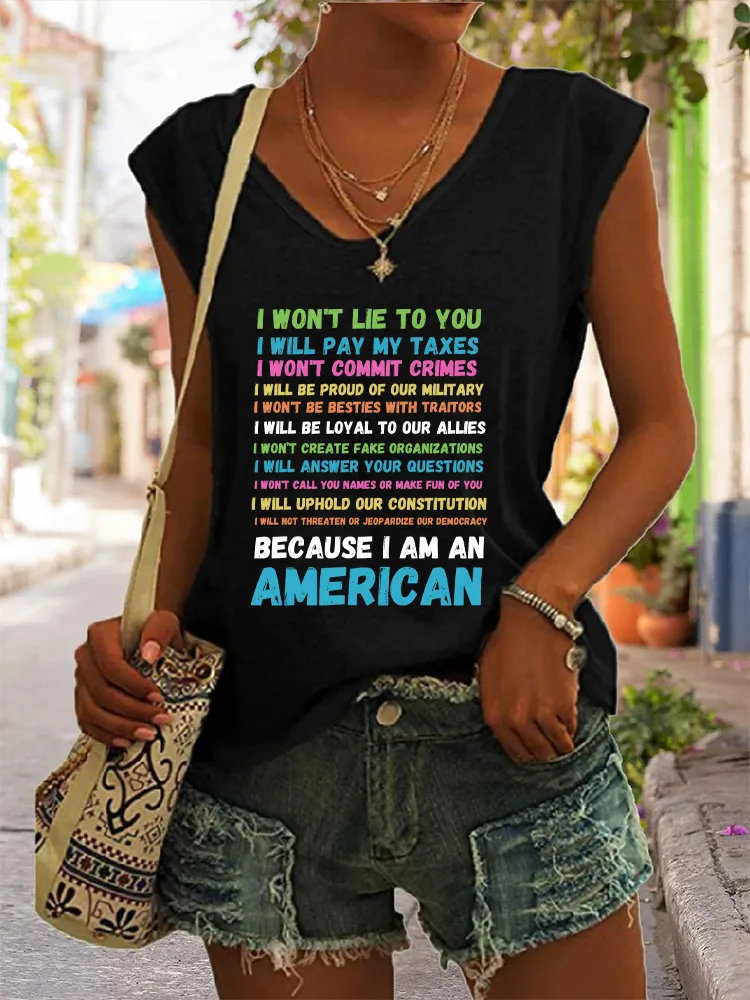 Women's Because I Am Anamerican V-neck Vest