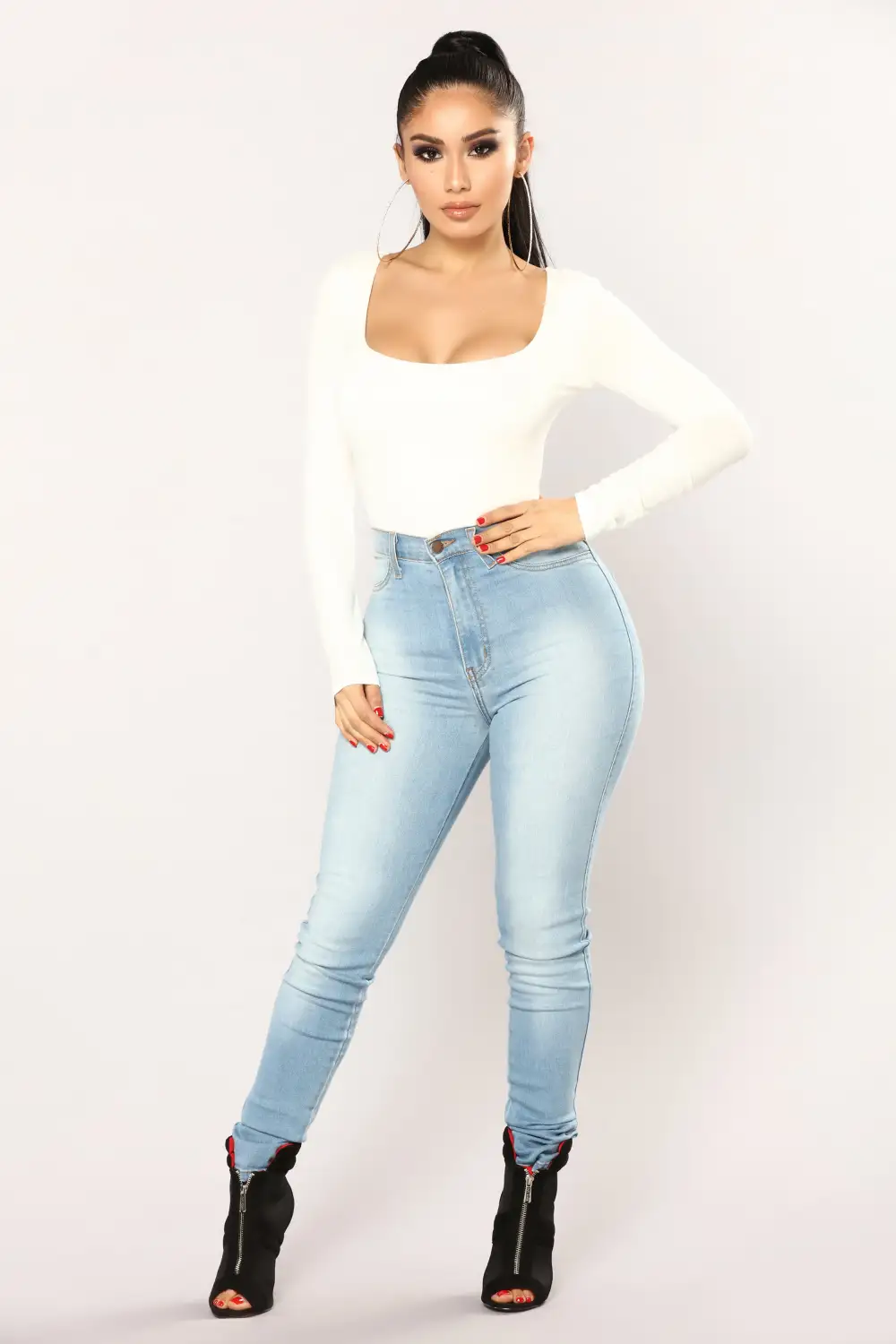Anything But Square Long Sleeve Bodysuit - Ivory