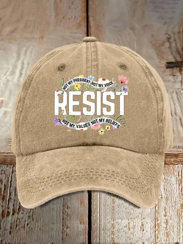 Retro Resist Not My President, Not My Voice, Not My Values, Not My Beliefs Print Baseball Cap