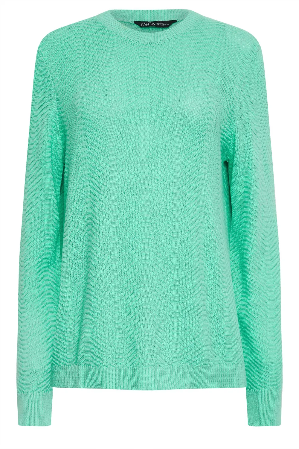 M&Co Light Green Ribbed Knit Jumper