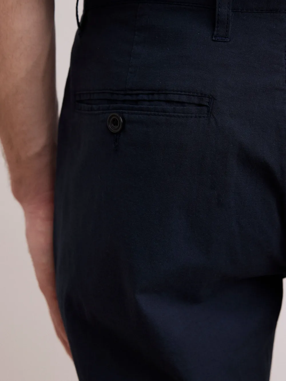 Casual Style Deep Blue Cotton Pants