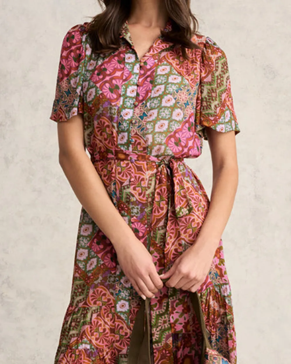 Georgette Flutter Sleeve Dress