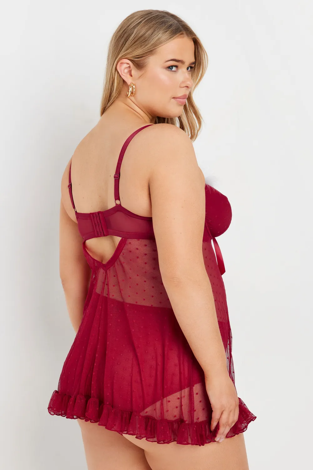 YOURS Curve Red Novelty Santa Underwired Babydoll