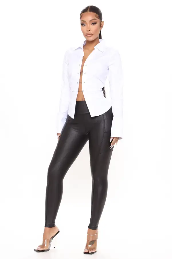 Drop The Pin Poplin Shirt - White