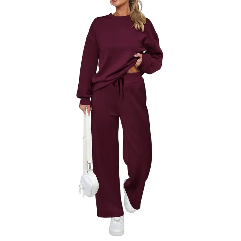 Women's long-sleeved pullover and trousers loungewear set