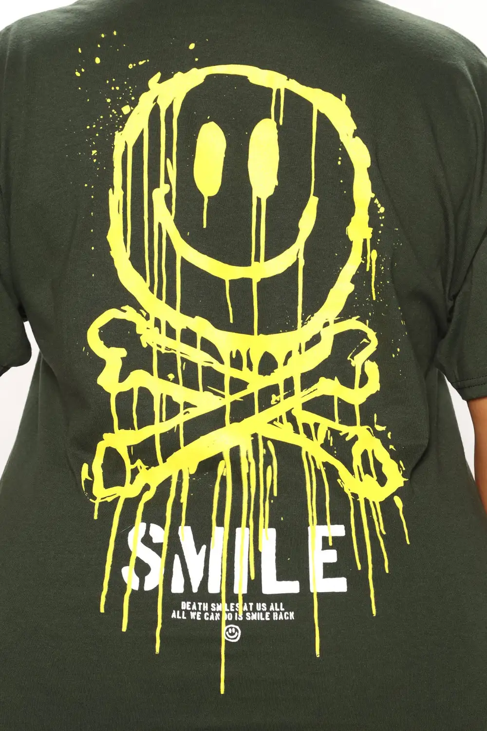 Smile Skeleton Graphic T-Shirt - Green