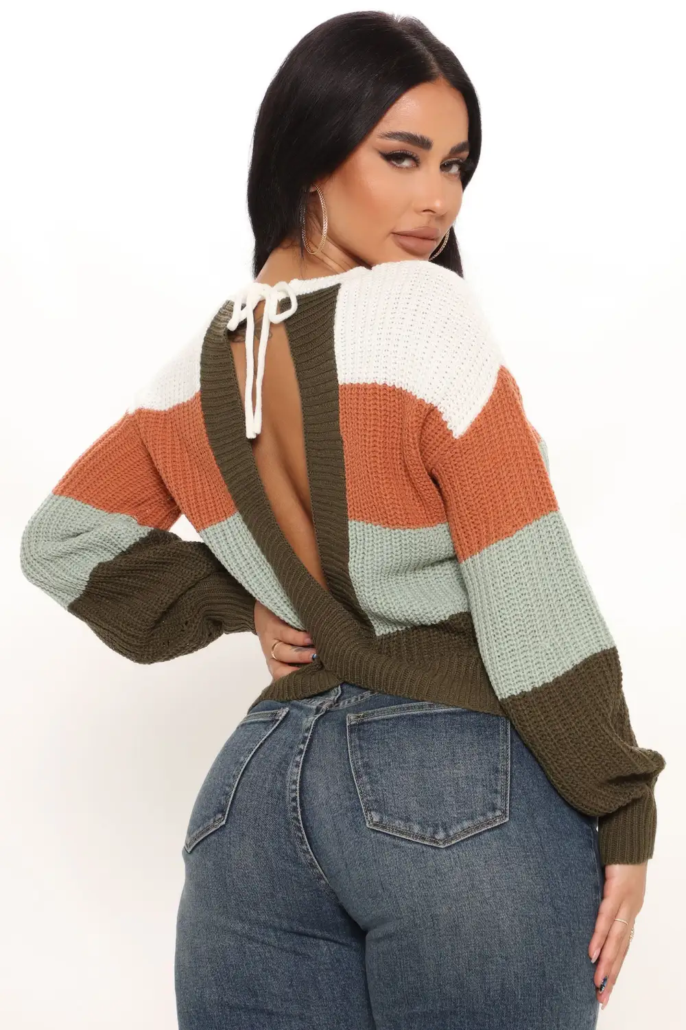 Find Your Own Path Sweater - Olive/combo