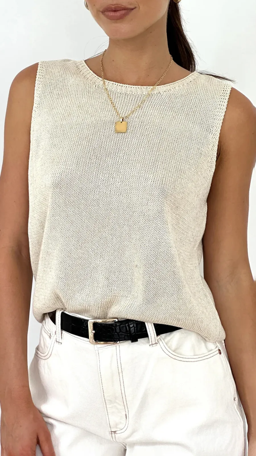 Knitted Simple Sleeveless Top