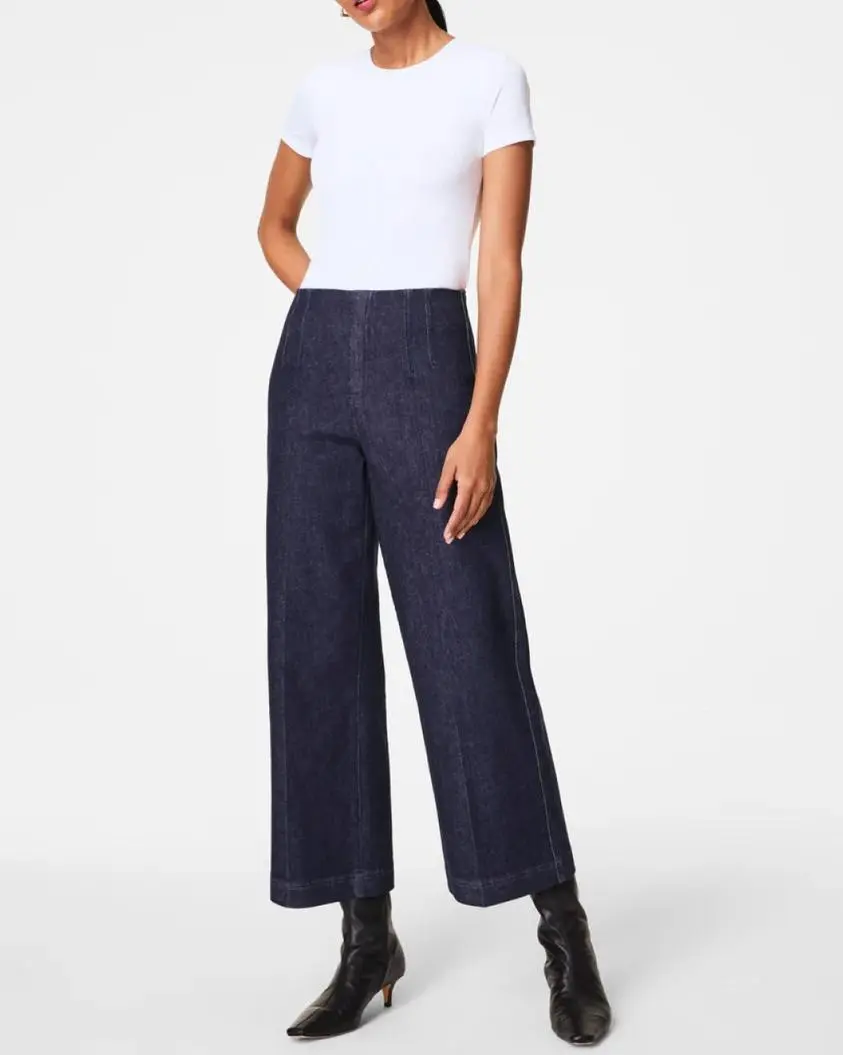 Cropped Wide-Leg Jeans - Raw Indigo