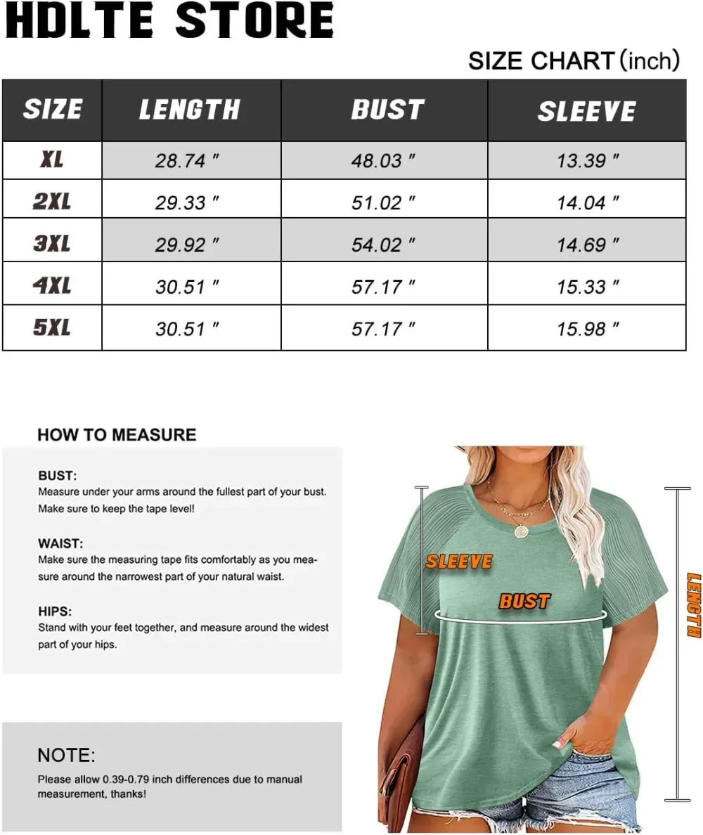 HDLTE Womens Plus Size Tops Floral Bell Sleeves Blouses Summer Crewneck Tunic Loose Casual T Shirts