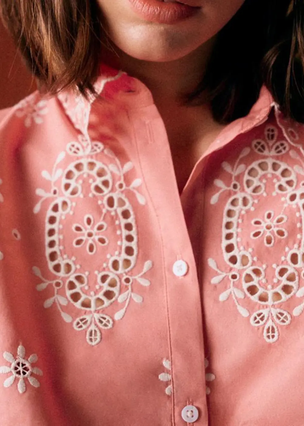 Short Sleeved Embroidered Shirt