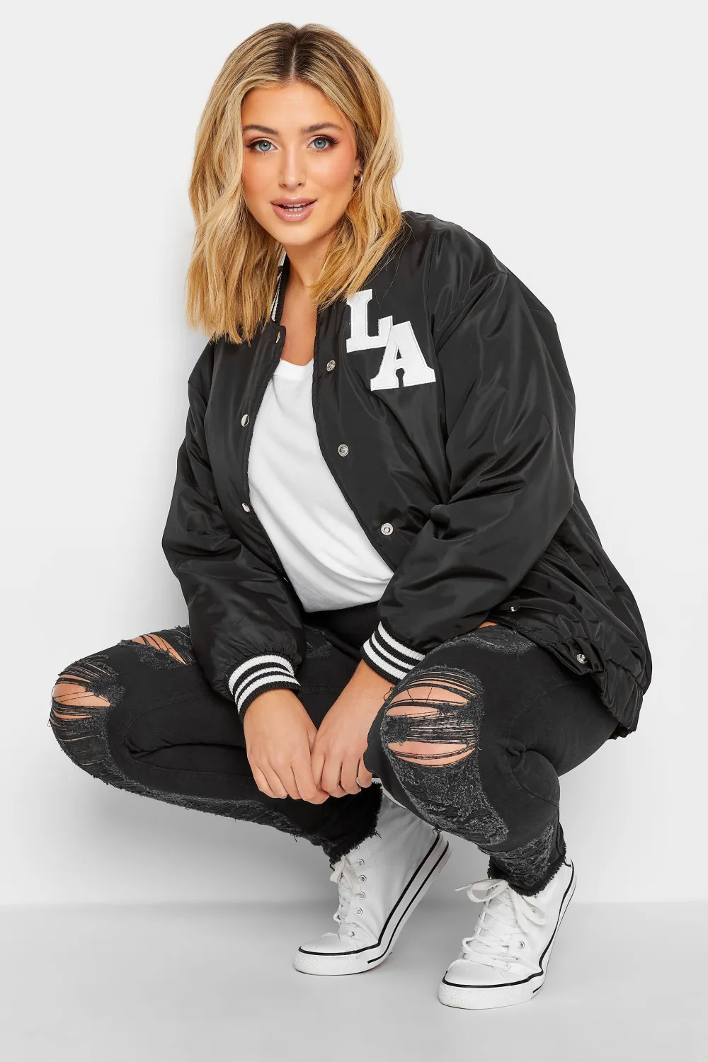 YOURS Curve Washed Blue Frayed Ripped Stretch GRACE Jeggings