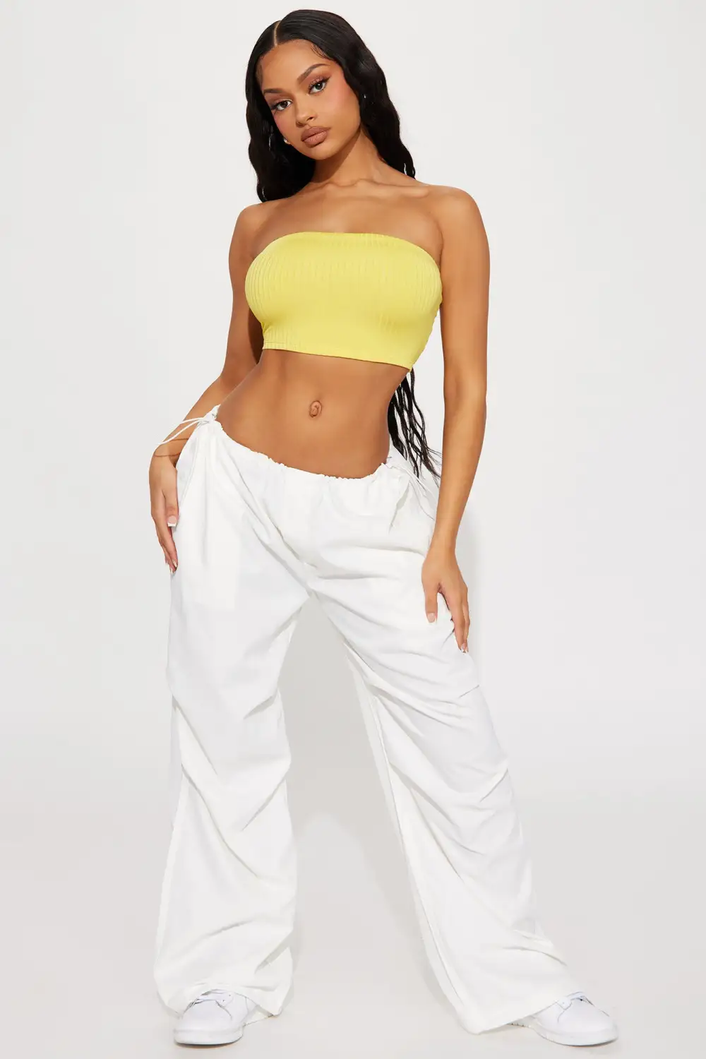 Masha Double Lined Ribbed Tube Top - Yellow